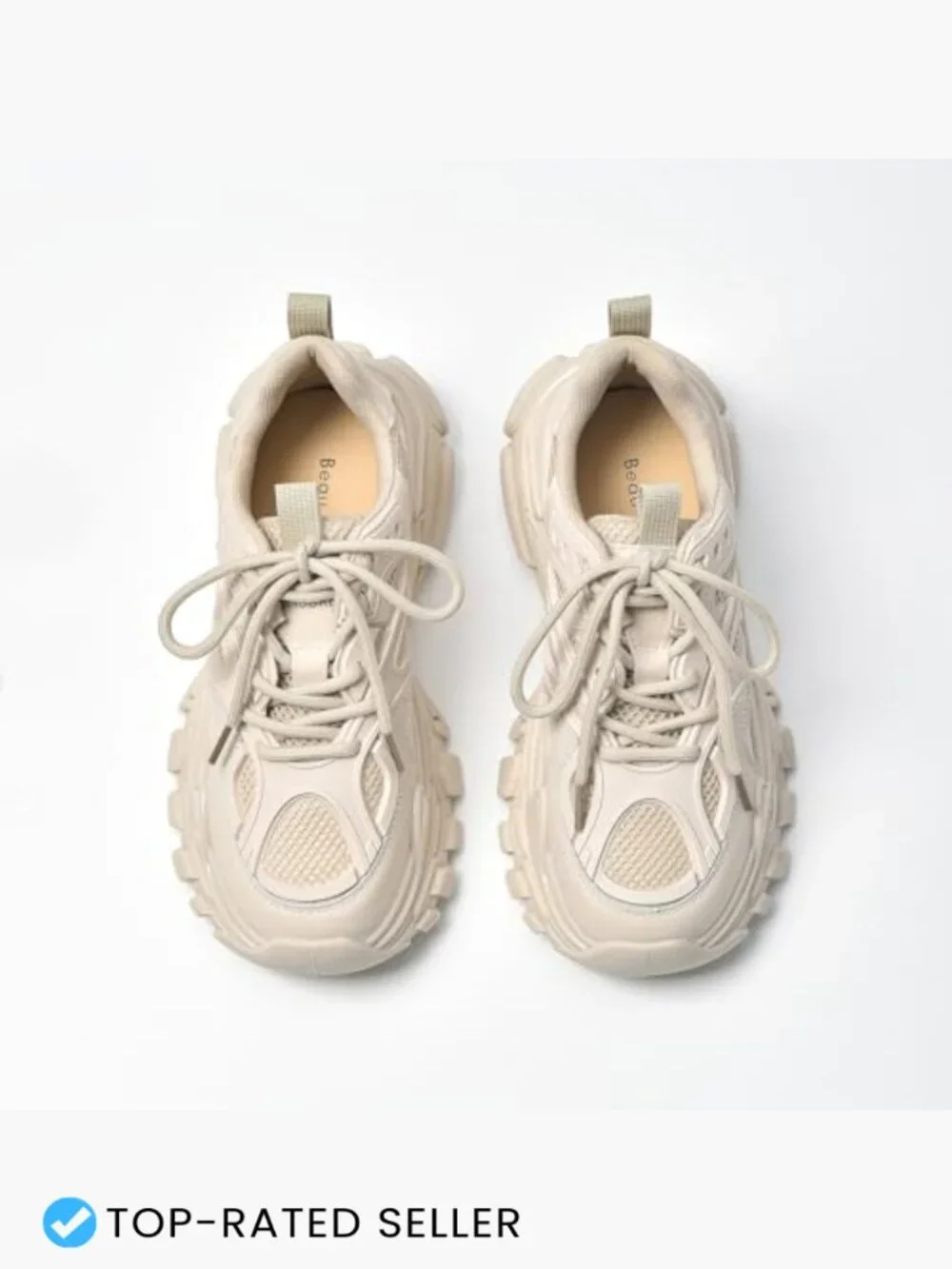 Chunky Platform Sneakers Lace-Up Fashion Shoes Casual Everyday Comfortable